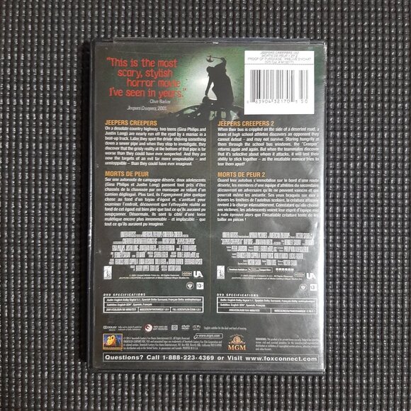 Jeepers Creepers 1 & 2 (DVD, 2014) Double Feature BILINGUAL Mort de peur 1 et 2 - Picture 3 of 3